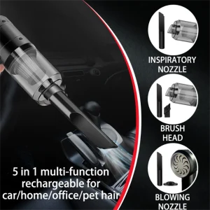 120000PA Compressed Air Dust Collector Handheld Vacuum Cordless High Power Mini Portable Car Vacuum Cleaner Hairdryer For Car