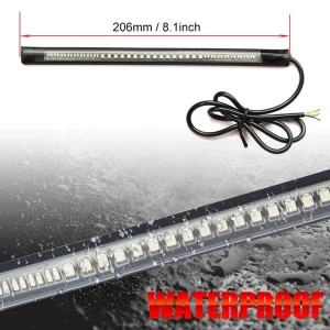 Motorcycle Light Bar Strip Flexible Tail Brake Stop Turn Signal Lamp Motor Taillights Universal 2835 3014 48SMD Dual Color 12V