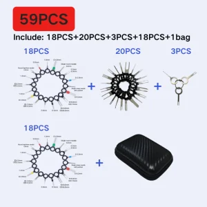 59/41pcs Car Terminal Removal Kit Universal Wire Plug Connector Extractor Puller Pin Remover Set Automotive Repairing Tool