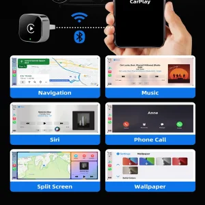 Pionray 2in1 Wireless CarPlay Dongle Wireless Android Auto Adapter AI Smart Box Car Intelligent Systems For CarWith Wired tv box