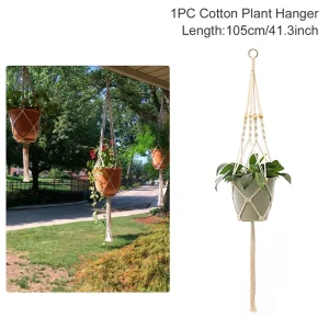 Macrame Handmade Plant Hanger Baskets Flower Pots Holder Balcony Hanging Planter Basket Decor Lifting Rope Home Garden Supplies