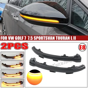 For VW Volkswagen Golf 7 Jetta MK7 19 VII MK7 Golf 7.5 GTI R Touran LED Dynamic Turn Signal Blinker Side Mirror Indicator Light