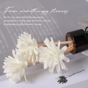 5/20/50pcs aroma diffusing stick and white foam flower combination, aromatherapy flower diffusing stick, fiber stick essential o