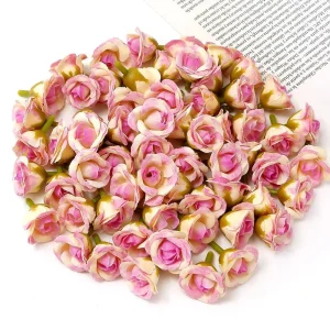 10/20/50Pcs 2cm Rose Artificial Flowers Heads For Home Decor Wedding Decoration Fake Flowers DIY Wreath Scrapbook Gift Accessory