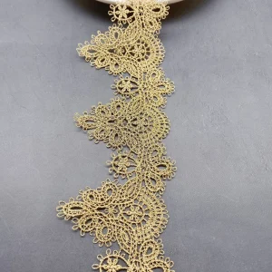 1Yard Golden White Black Flower Lace Fabric 6CM Wide