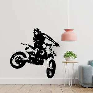 1pc Cool Motorcycle Rider Sticker Waterproof Vinyl Wallpaper Home Décor Bedroom Background Wall Art Decal Direct Shipping