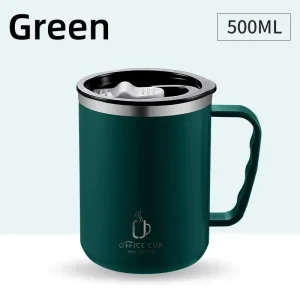 500ml Thermos Coffee Cup with Straw Stainless Steel Coffee Cup Mug with Lid Thermal Bottle for Coffee Mugs Thermal Cup Carry Mug