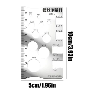 Thread Pitch Gauge Screw Measurement Ruler Professional Precise Gauge Checker Tool for Nut Bit Thread Screw Measurement