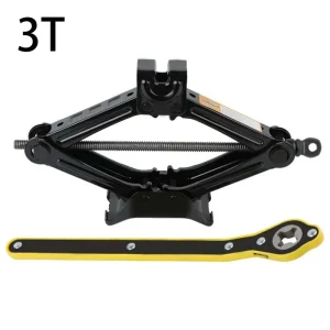 2T/3T Car Scissor Jack Auto Emergency Crank Lift Stand Labor-Saving Repair & Tire Replacement Tool with Wrench for SUV Vehicles