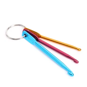 5Set 3pcs Crochet Needles Multicolour Mini Aluminum Keychain Crochet Hooks DIY Crafts Tools Knitting Weaving Hair Needles