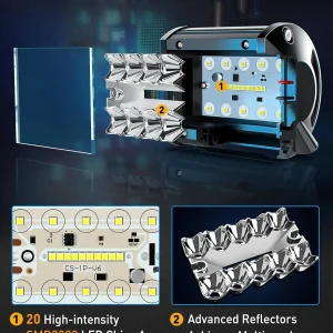 NAOEVO 4 Inch 2Pcs LED Pod Lights Spot Flood Combo LED Fog Driving 4x4 Off Road Lights Work Lights for Truck Boat ATV UTV Jeep