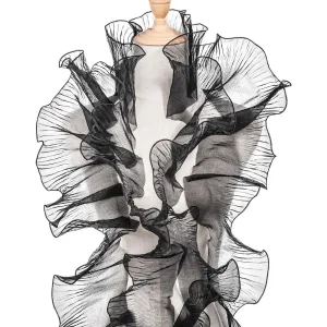 2Yards Ruffled Pleated Lace Fabric Gradient Organza Border for Sewing Decoration