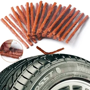Emergency Tire Repair Strips – Rubber Plug Cords for Puncture Fix, Uses for Car Motorcycle Bike Tubeless Tyre Leak Sealing