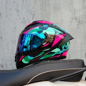 Full Face Racing Helmets Winter Warm Double Visor Motorcycle Helmet Motorbike Sports helmet LVS-701