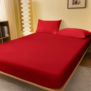 1 piece of solid matte bedsheet, bright red bedspread for bedroom, bedding (excluding pillowcases)
