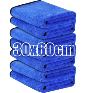 1/5PCS Microfiber Cleaning Towel Thicken Soft Drying Cloth Car Body Washing Towels Double Layer Clean Rags Car Accessories