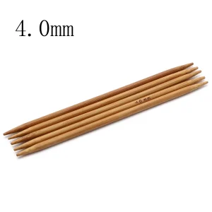 5 PCs 2.0-5.0mm Bamboo Double Pointed Knitting Needles Brown Sweater Weaving Needle Tool DIY Craft Sewing Tools 13cm long