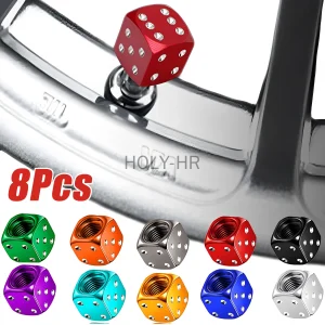 Aluminum Dice Tire Valve Caps Dustproof Car Truck Motocycle Bike Dice Wheel Stem Tyre Tire Wheel Stem Air Valve Dust Cap Cover