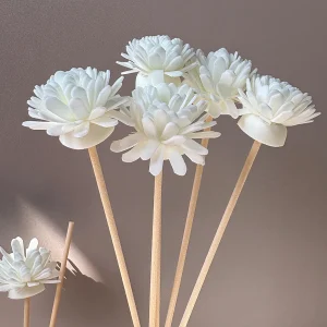 5/20/50pcs aroma diffusing stick and white foam flower combination, aromatherapy flower diffusing stick, fiber stick essential o