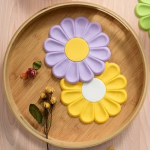 Flower Heat Resistant Silicone Mat Drink Cup Coasters Non-slip Pot Holder Table Placemat Kitchen Accessories Coasters Pads