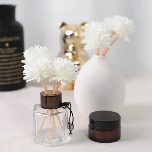 5/20/50pcs aroma diffusing stick and white foam flower combination, aromatherapy flower diffusing stick, fiber stick essential o