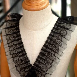 5CM Wide New Double Layers 3D Pleated Chiffon Lace Ruffle Trim Fluffy Dress Pettiskirt Curtains Splicing Cloth Sewing Deocration