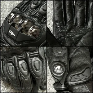 AFS 6 Motorcycle Leather Gloves Carbon Fiber Protective Gloves Men Black Motocross Motorbike Glove Racing Riding Gloves M-XXL