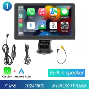 Portable Touch Screen 7inch IPS CarPlay Android Auto Car Radio Multimedia Video Player GPS Navigation  Wifi  Rear View Camera