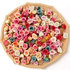 10/20/50Pcs 2cm Rose Artificial Flowers Heads For Home Decor Wedding Decoration Fake Flowers DIY Wreath Scrapbook Gift Accessory