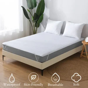 1pc Waterproof Knitted Terry Cloth Mattress Cover (No Pillowcase)-Skin-Friendly, Soft and Breathable Mattress Protector
