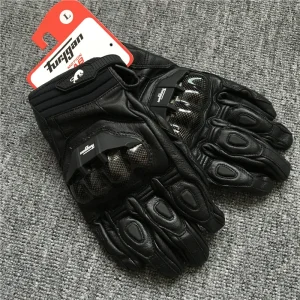 AFS 6 Motorcycle Leather Gloves Carbon Fiber Protective Gloves Men Black Motocross Motorbike Glove Racing Riding Gloves M-XXL