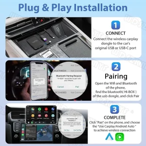 5 in 1 Carplay Ai Box Android Auto Wireless Carplay Adapter Carplay Car Multimedia Player Auto Connect For YouTube Netflix