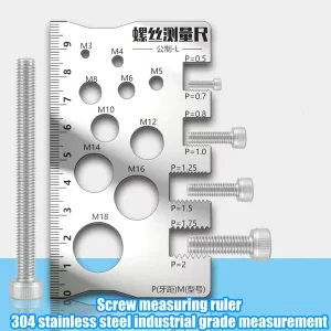 Thread Pitch Gauge Screw Measurement Ruler Professional Precise Gauge Checker Tool for Nut Bit Thread Screw Measurement