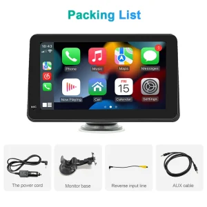 Portable Touch Screen 7inch IPS CarPlay Android Auto Car Radio Multimedia Video Player GPS Navigation  Wifi  Rear View Camera