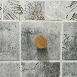 Nail-free Sticker Towel Rack Bathroom Wooden Hook Paper Towel Rack Bathroom Toilet Accessories Set Paper Holder Wooden hook