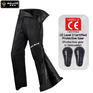 SULAITE Men's Motorcycle Pants Quick Release Winter Warm Quick Take Off Trousers Built in CE Protectors Water Repellent Pants
