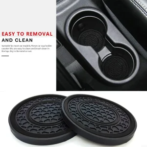 2-piece Anti Slip Mat, Car Coaster, Durable Car Cup Holder, Coaster, Universal, Dust-proof Protection for Car Interior