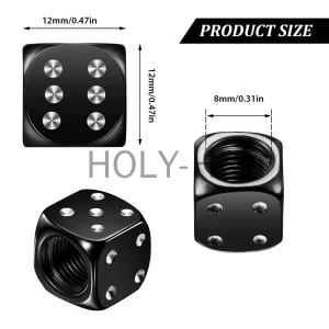 Aluminum Dice Tire Valve Caps Dustproof Car Truck Motocycle Bike Dice Wheel Stem Tyre Tire Wheel Stem Air Valve Dust Cap Cover