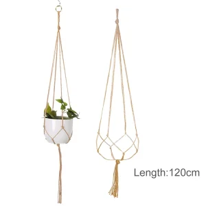 Macrame Handmade Plant Hanger Baskets Flower Pots Holder Balcony Hanging Planter Basket Decor Lifting Rope Home Garden Supplies