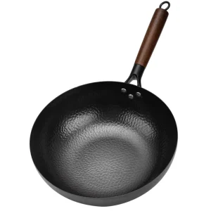 Zhangqiu iron pan fish scale uncoated old-fashioned wok household non stick pan flat bottomed wok stir fry pan