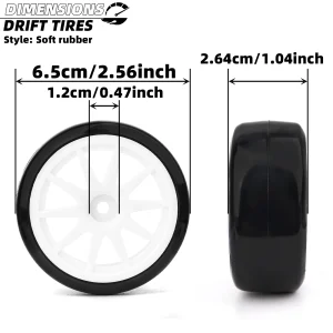 1/10 RC Drift Road Tires Hard/Soft Tread Tires for 1/10 Traxxas D4 HSP HPI Sakura TT01 TamiyaRC Road Racing Drift Tires