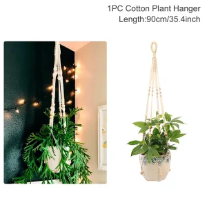 Macrame Handmade Plant Hanger Baskets Flower Pots Holder Balcony Hanging Planter Basket Decor Lifting Rope Home Garden Supplies
