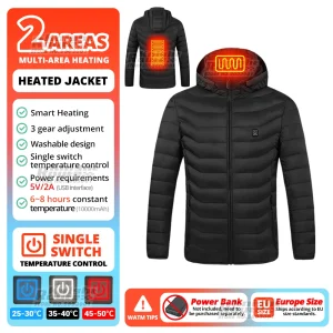 21 Areas Heated Jacket Winter Men's Women's Motorcycle Jacket USB Electric Heating Jacket Heated Vest Moto Thermal Clothing Coat
