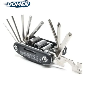 DOMEN Bicycle 16 in 1 repair tool Bicycle Portable Folding Multipurpose Wrench Bike Tire Repair Tool Bicycle Repair Tools