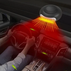 12V Car Heater 360° Rotatable Electric Heater Plug-In Heating Cooling Fan Windshield Defroster Demister ABS+fan