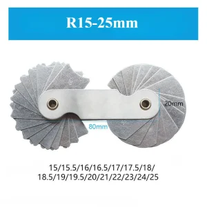 Stainless Steel Radius Fillet Gauge Measuring Gage Screw Pitch Sample R Gauge Center Measurement Radius Gauge