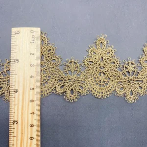 1Yard Golden White Black Flower Lace Fabric 6CM Wide