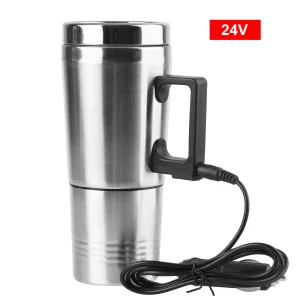 Vehicle Heating Cup Camping Travel Kettle Electric Heating Car Kettle Stainless Steel 12V/24V 300ml Auto Accessories