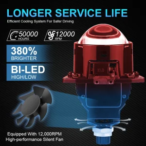 NLpearl 3.0inch Bi Led Projector Lenses Car Headlight 40000LM H4 H7 9005 9006 High Low Lights Universal Car Headlamp Retrofit