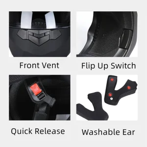 BLD Personalised Motorcycle Full Face Helmet Men Women Fashion Dual Lens Helmets Motocross Racing Modular Flip Up Casco Moto